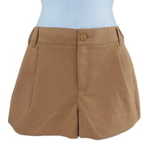 Divided by H M Shorts Mid Rise Dress Pleated  Front Tan Pockets Wide Leg 8